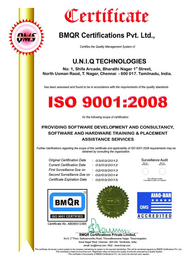 ISO 9001:2015 Certificate